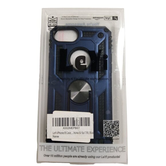 new leyi apple I-phone 6/6s/7/8 military grade drop tested blue cellphone case. - Picture 1 of 2